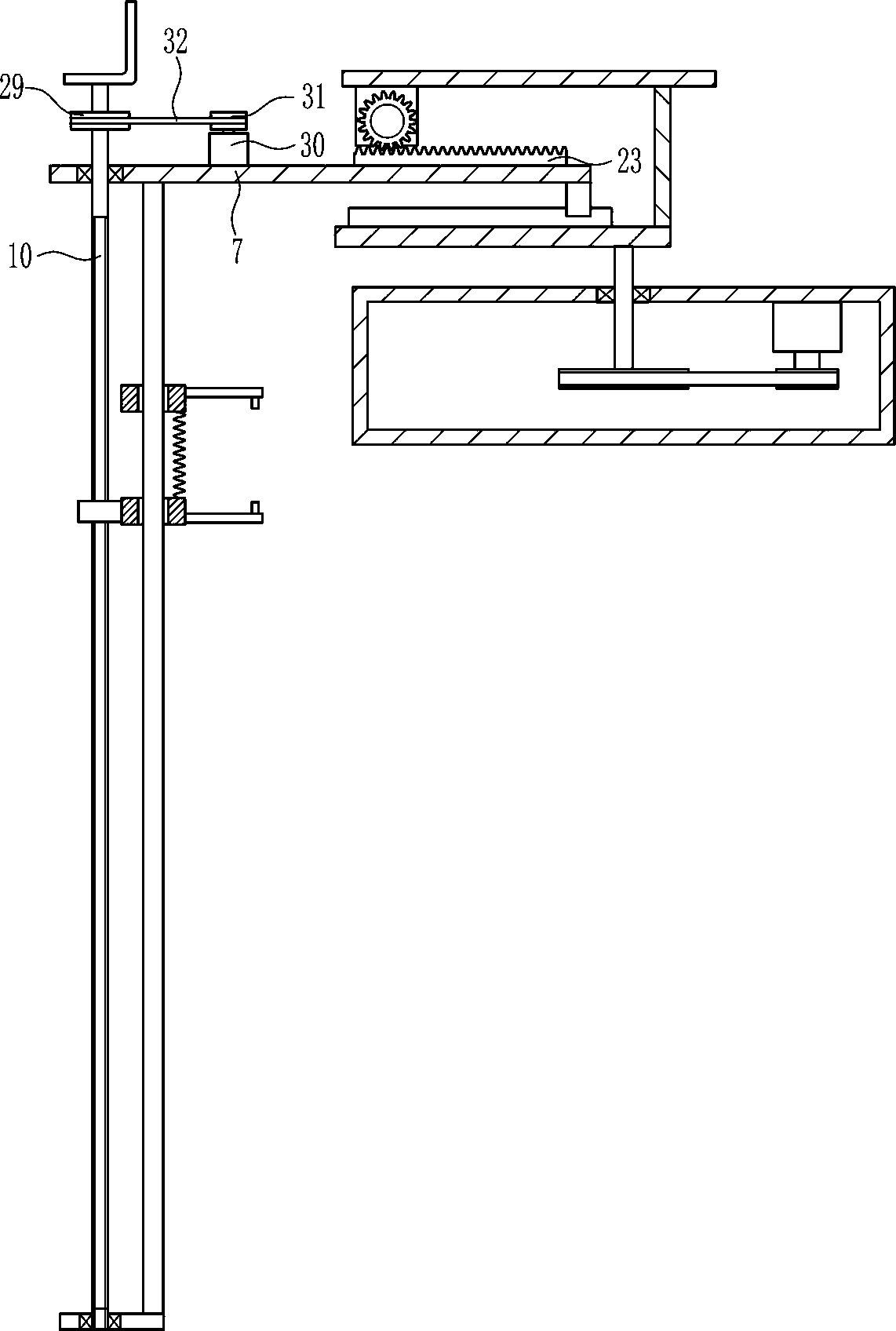 A plastic film sticking equipment for bridge piers