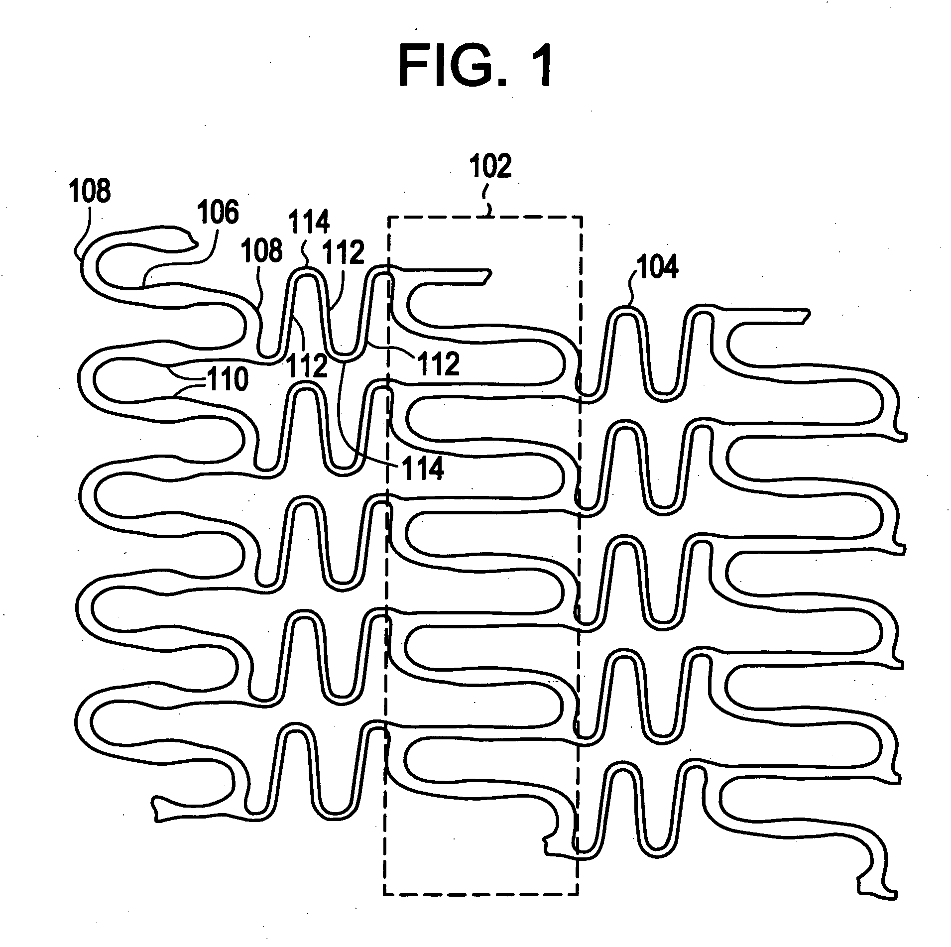 Polymeric stent having modified molecular structures in the flexible connectors and in the radial struts and the radial arcs of the hoops