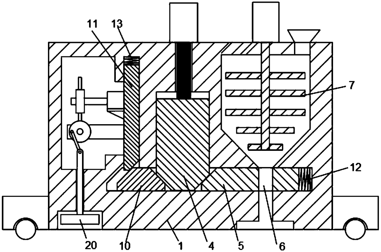 Brick sticking device and use method thereof