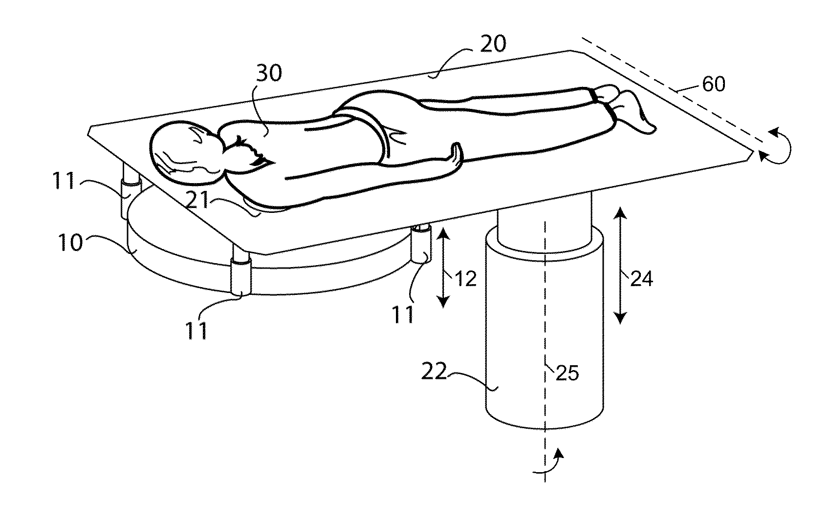 X-ray machine for breast examination having a gantry incorporated in a patient table