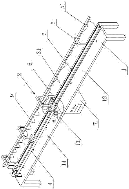 Long wire harness automatic threading machine and method