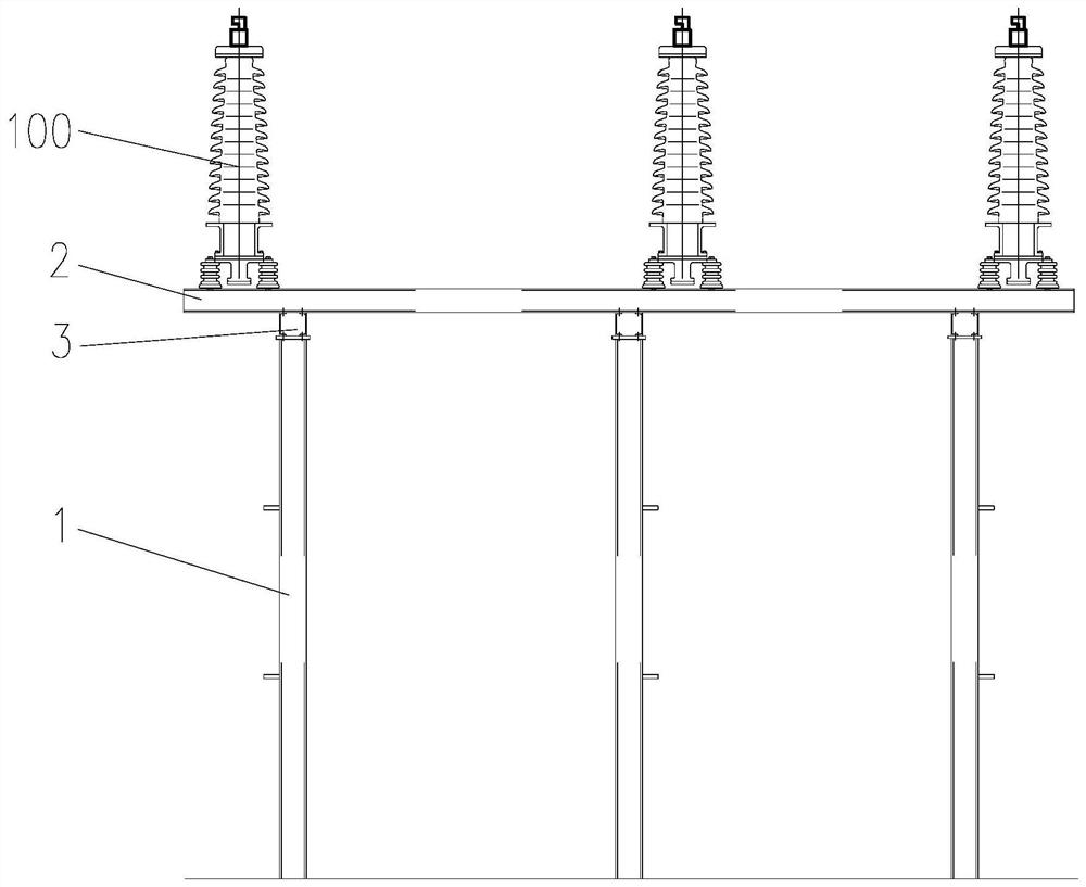 Cable terminal mounting structure in transformer substation