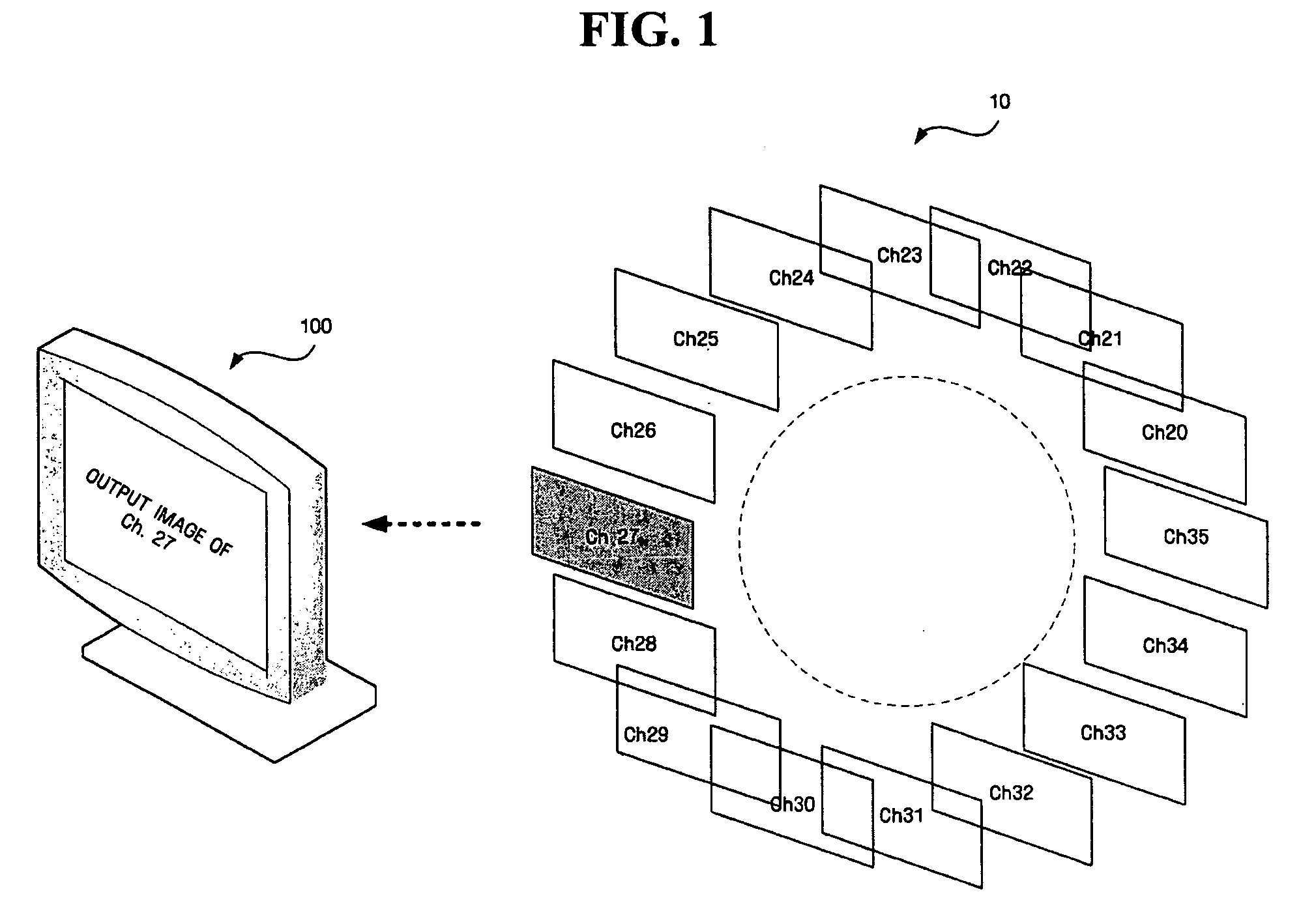 Method of providing user interface which implements screen conversion by channel change in three-dimensional effect, and apparatus thereof