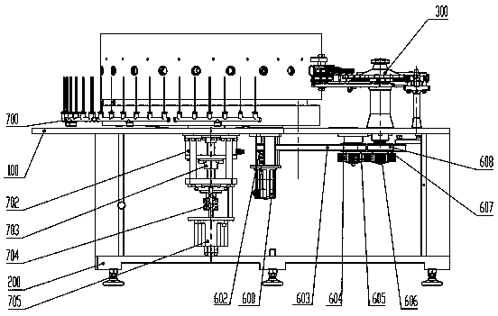 Rotary bottle washing machine controlled and driven by full-servo