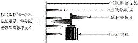 Linear worm wheel elevator