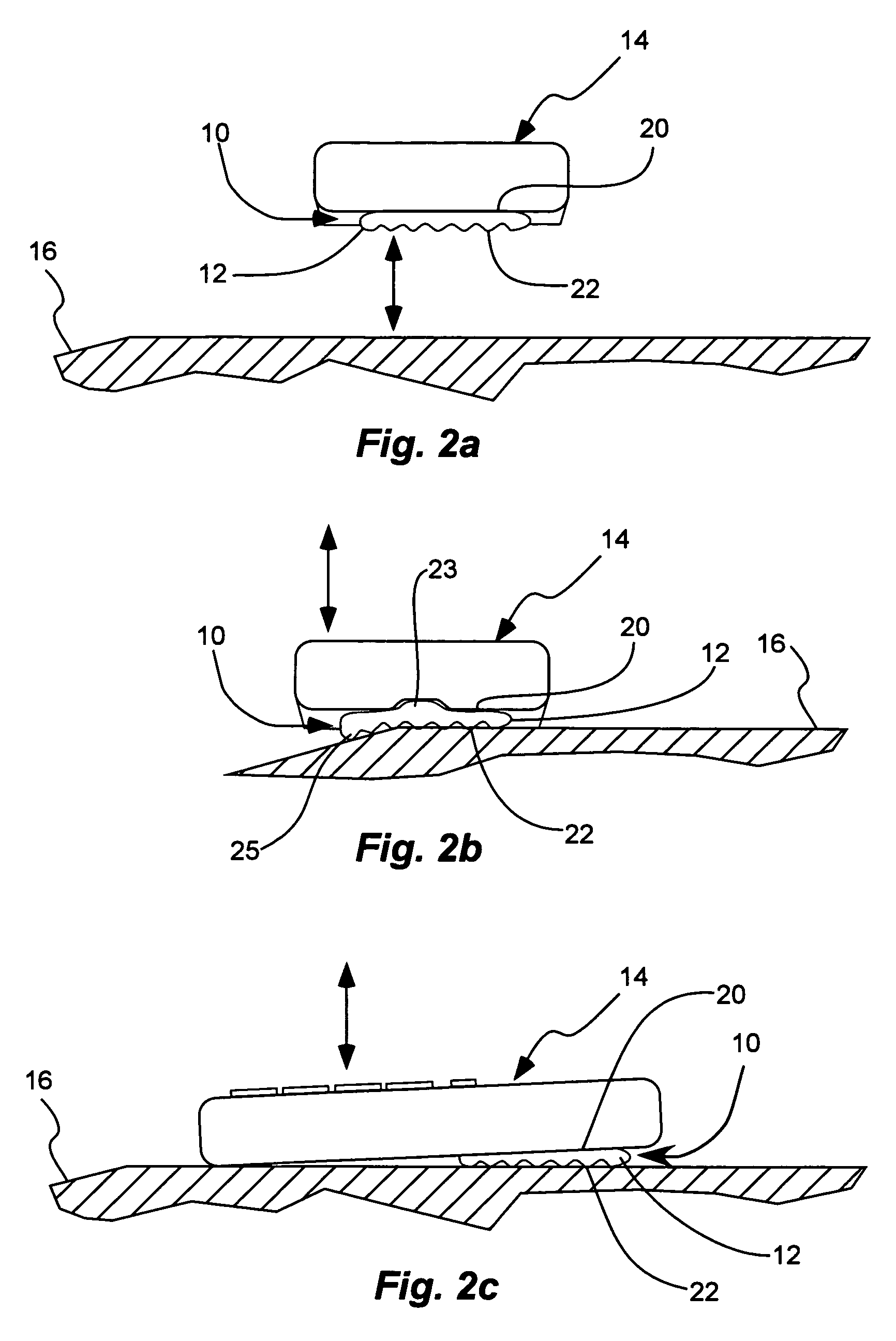 Frictional holding pad