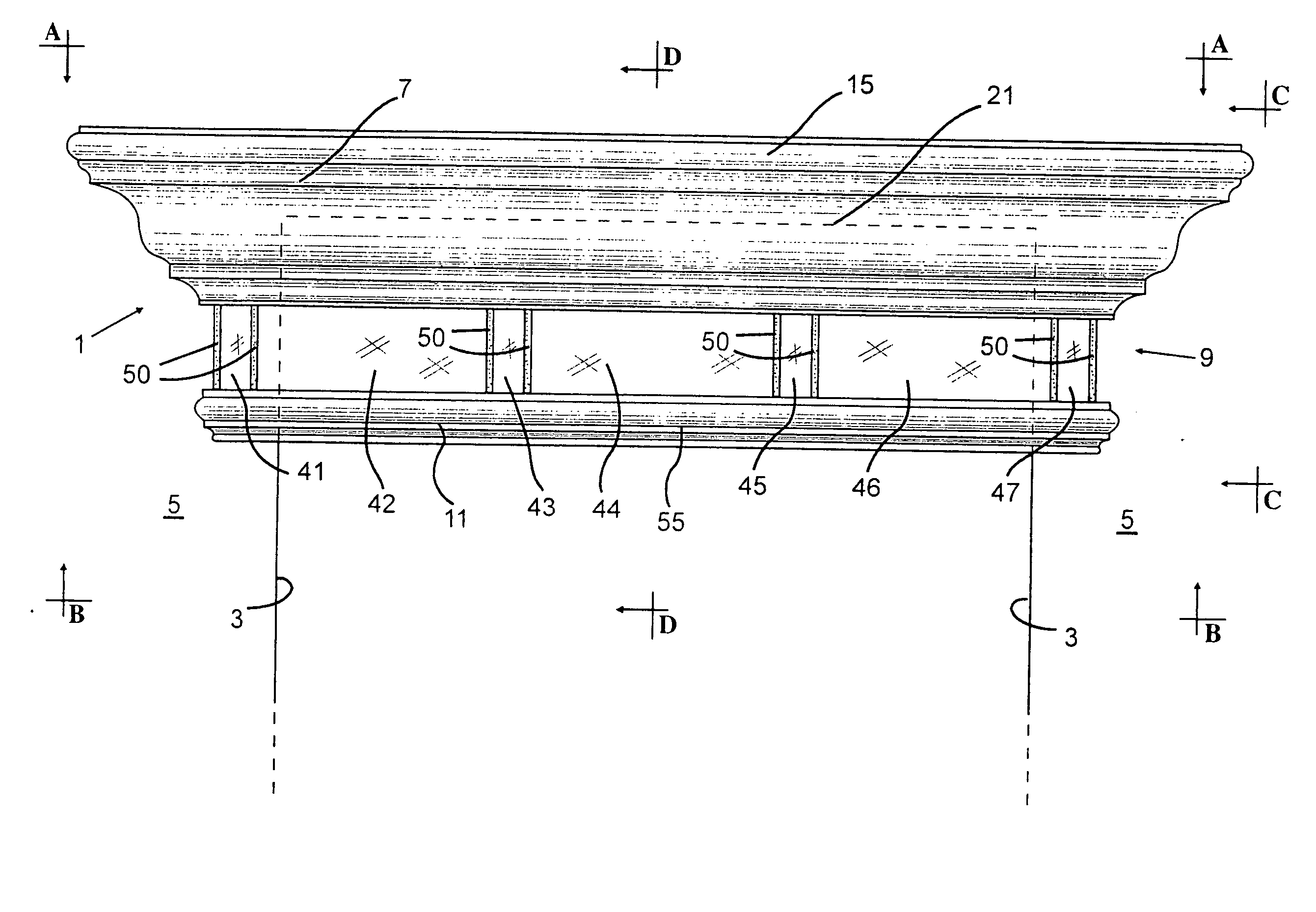 Wall-mounted light-transmissive structure