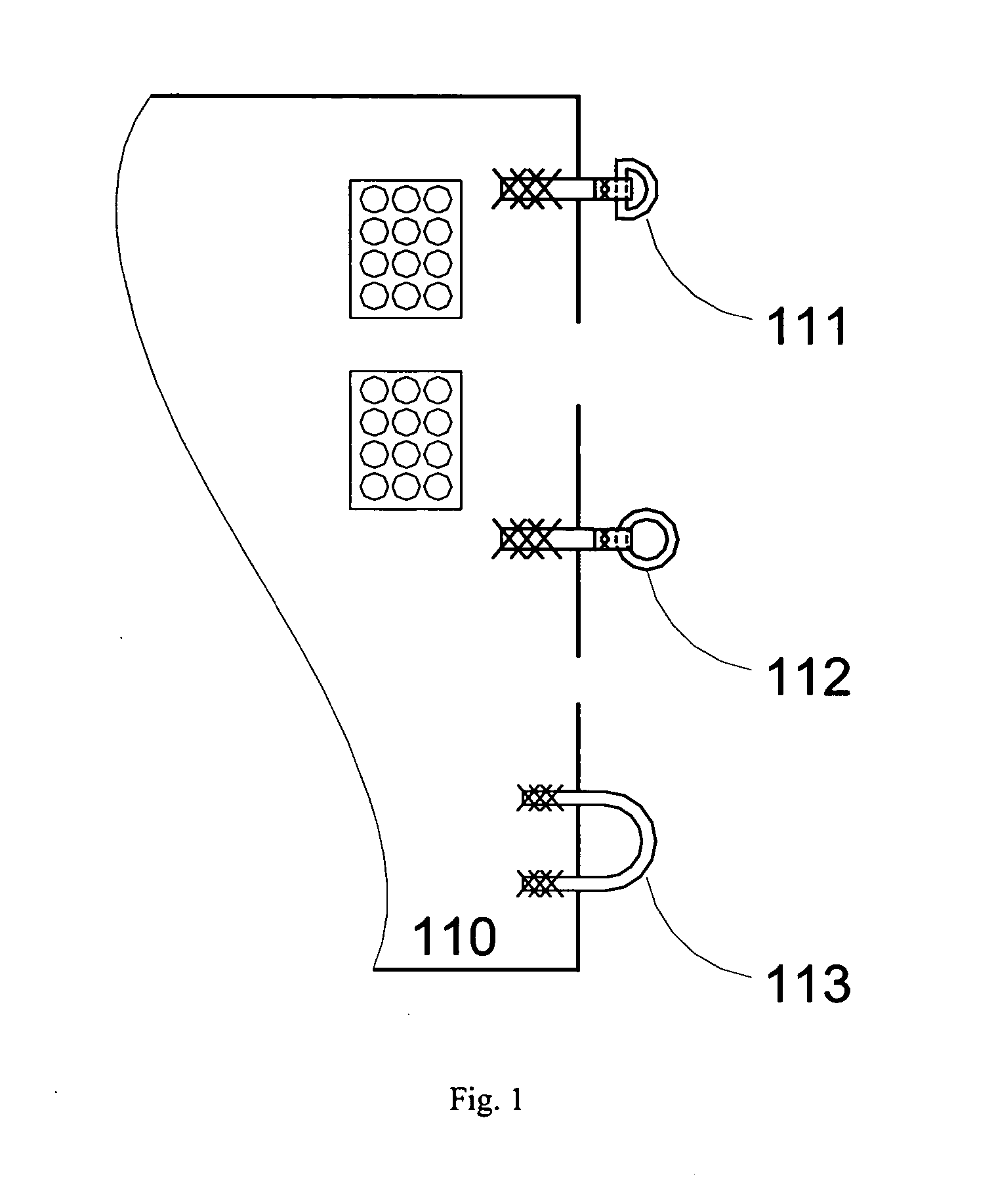 Portable solar panel with attachment points