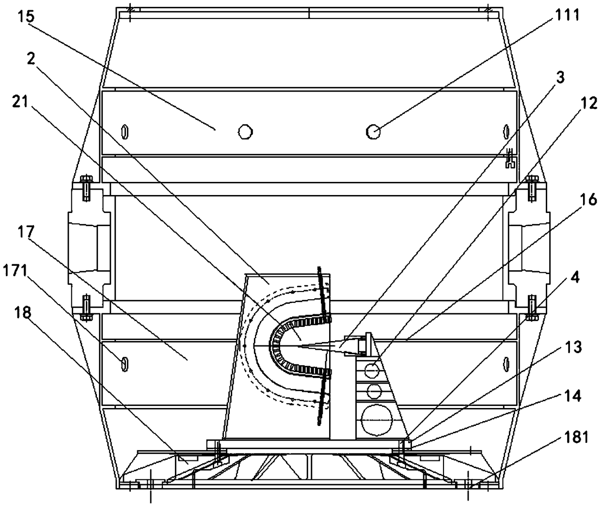 Overload environment thermal centrifugal test device