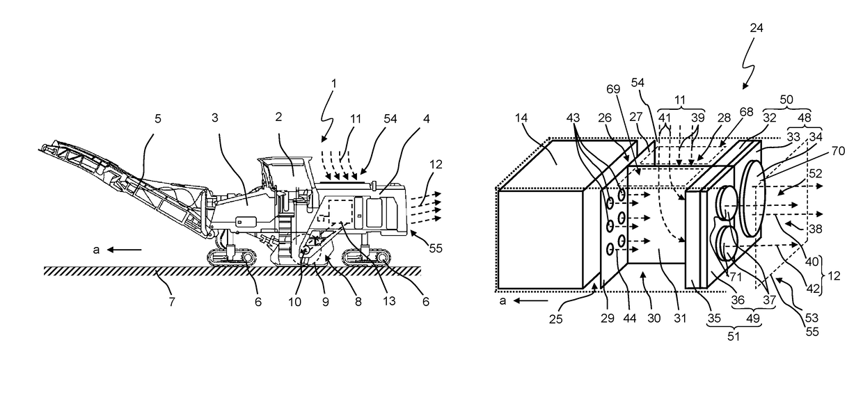 Ground milling machine having a cooling system, cooling system, and method for cooling a ground milling machine