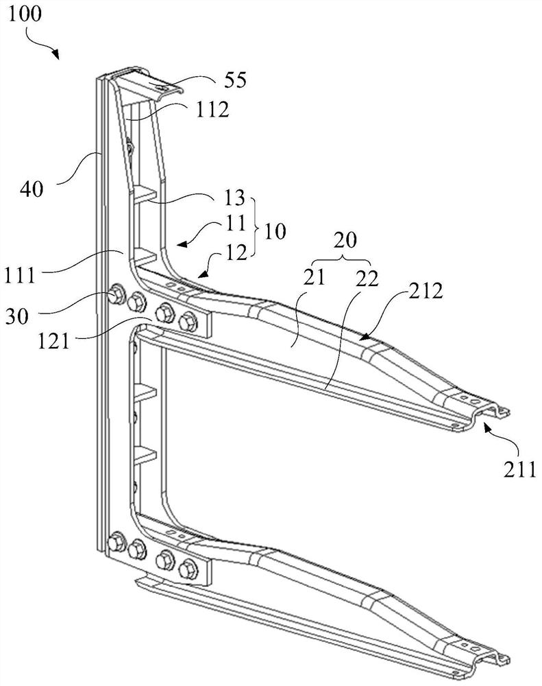 Power battery support, power battery support assembly and vehicle