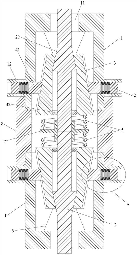 A multi-directional shock absorbing buffer device