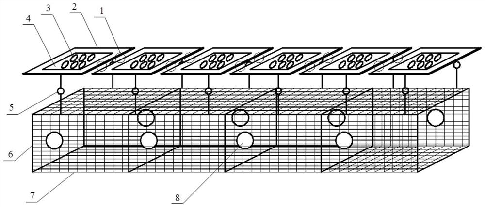 A floating ground cage for trapping shallow fish