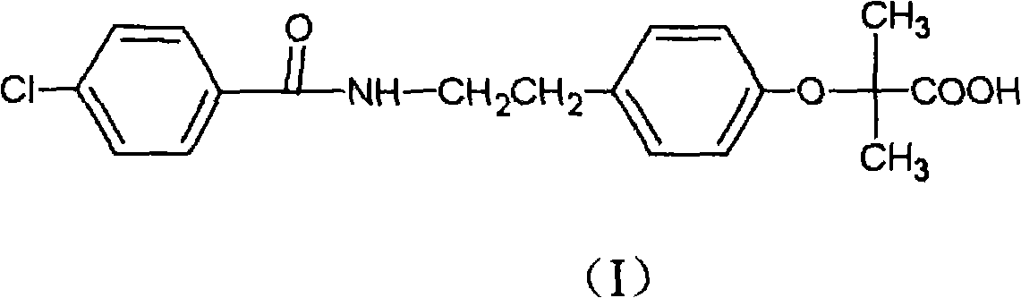 Synthesis method of bezafibrate for regulating blood fat