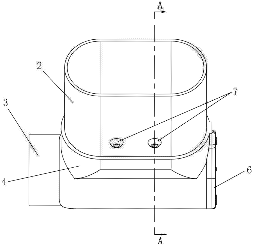 Corner connection component for guardrail surface tube