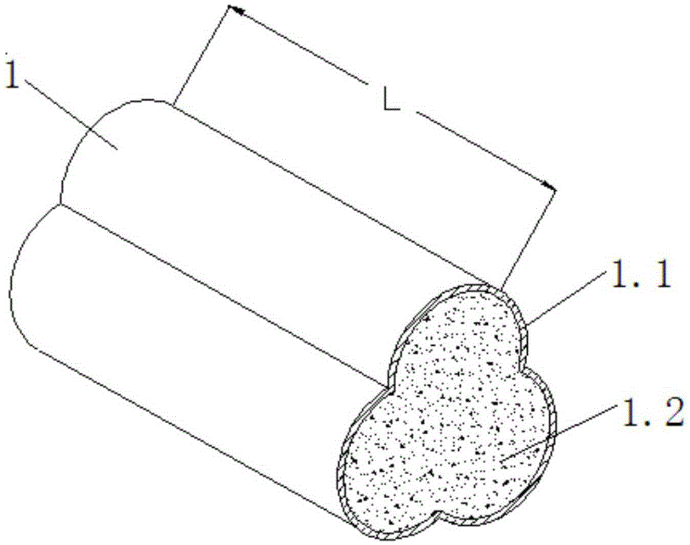 Inner core type cloverleaf-pattern catalyst carrier and preparation method and application thereof