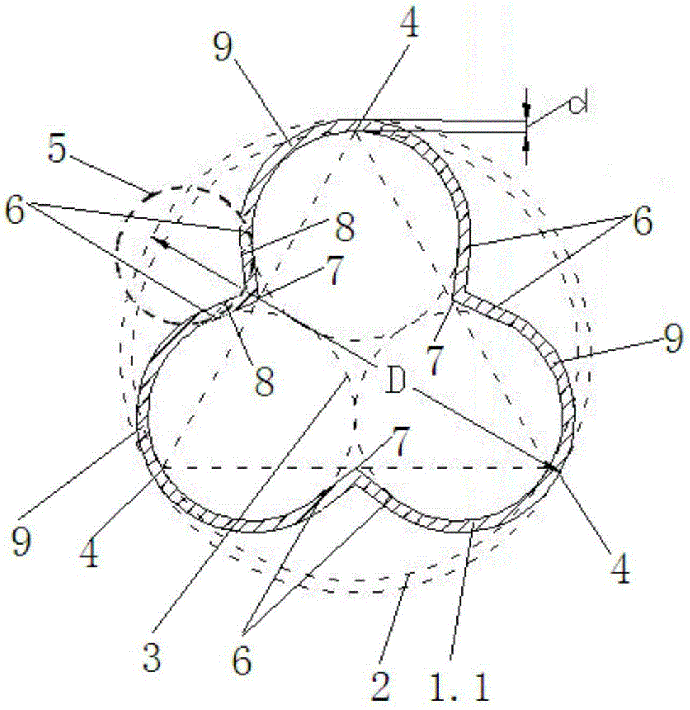 Inner core type cloverleaf-pattern catalyst carrier and preparation method and application thereof