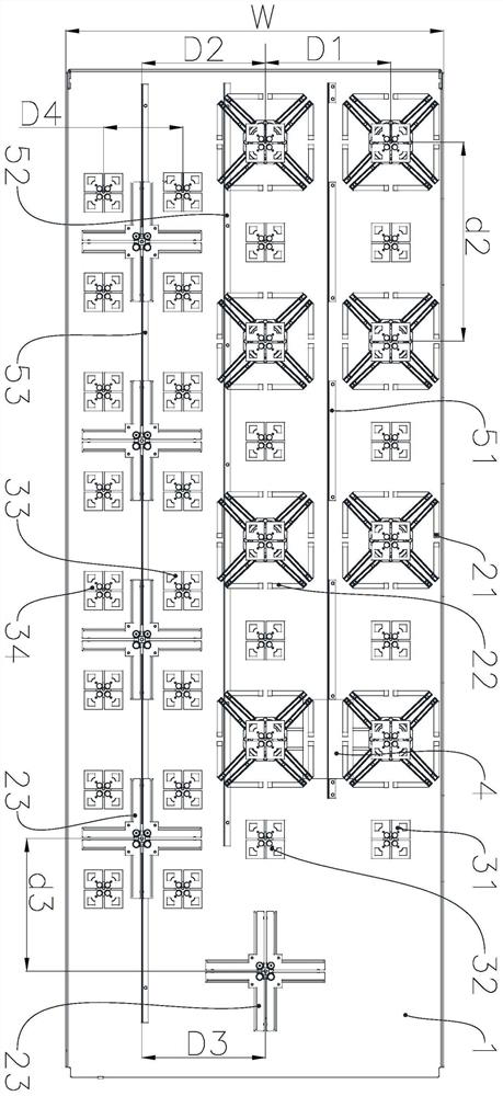 Three-low four-high multi-port base station antenna