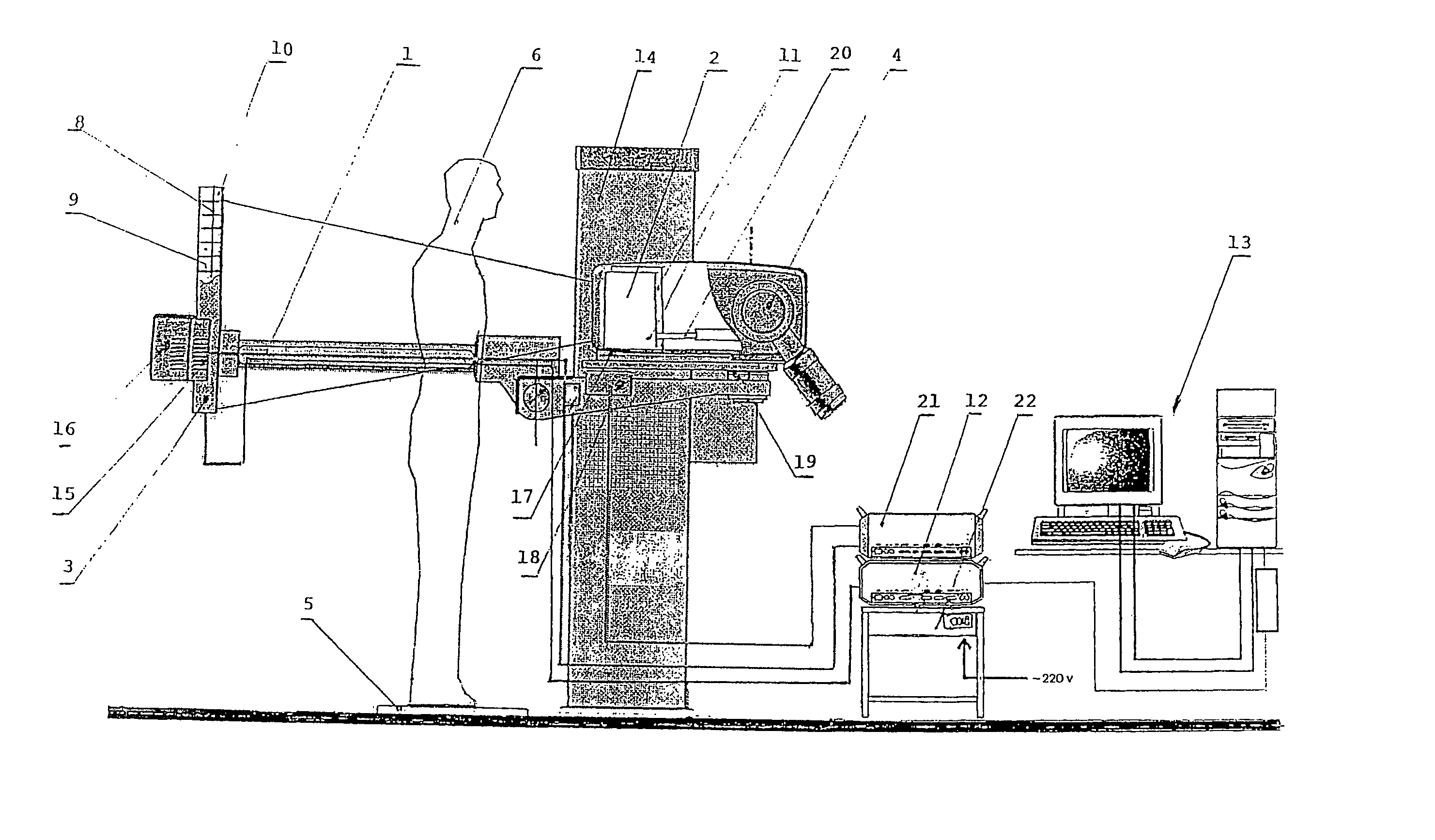 Method of body X-ray scanning, an apparatus for its implementation and a radiation detector (3 version) thereof