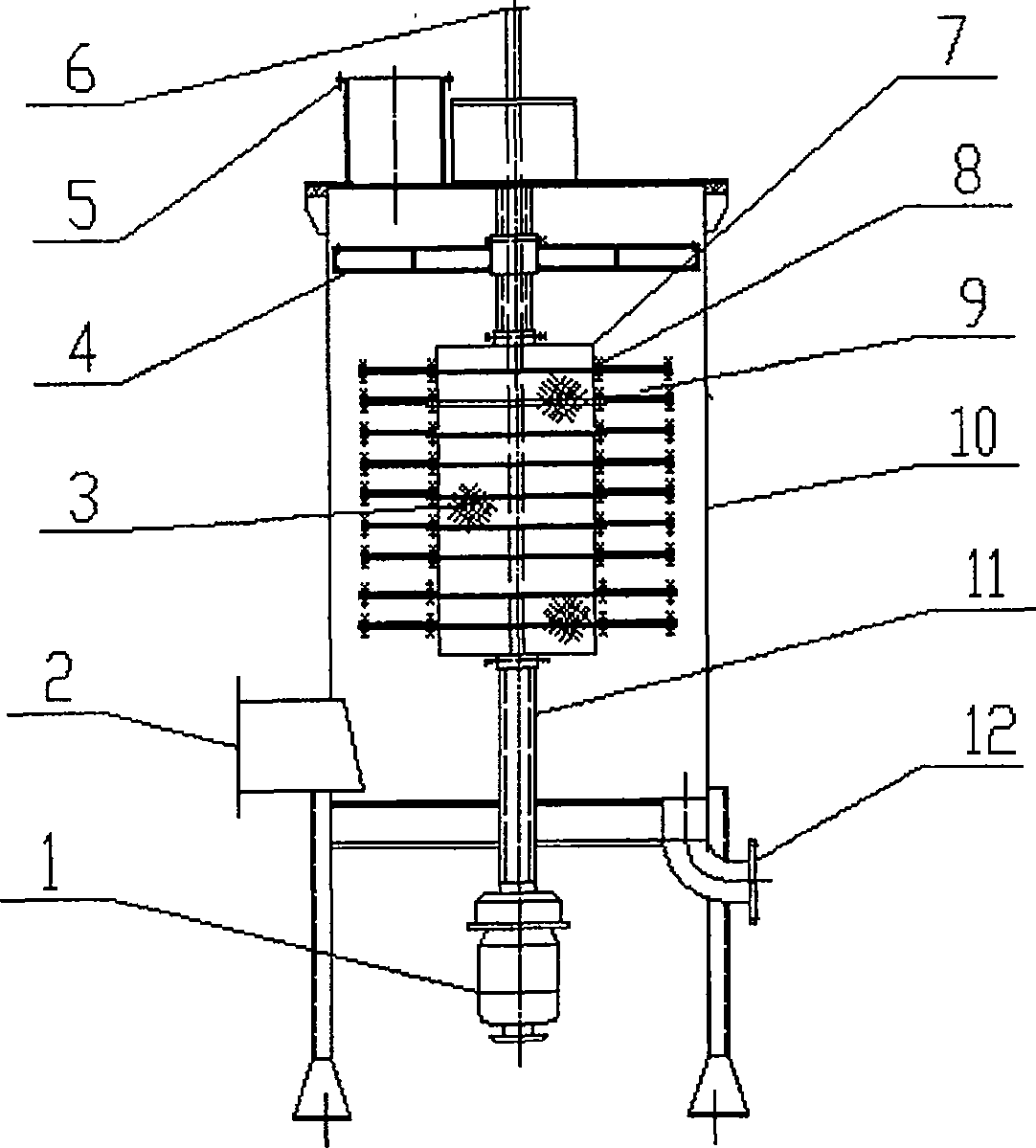 Multilevel atomizing hypergravity swinging bed with plane reticular lamina reinforcement and uses thereof