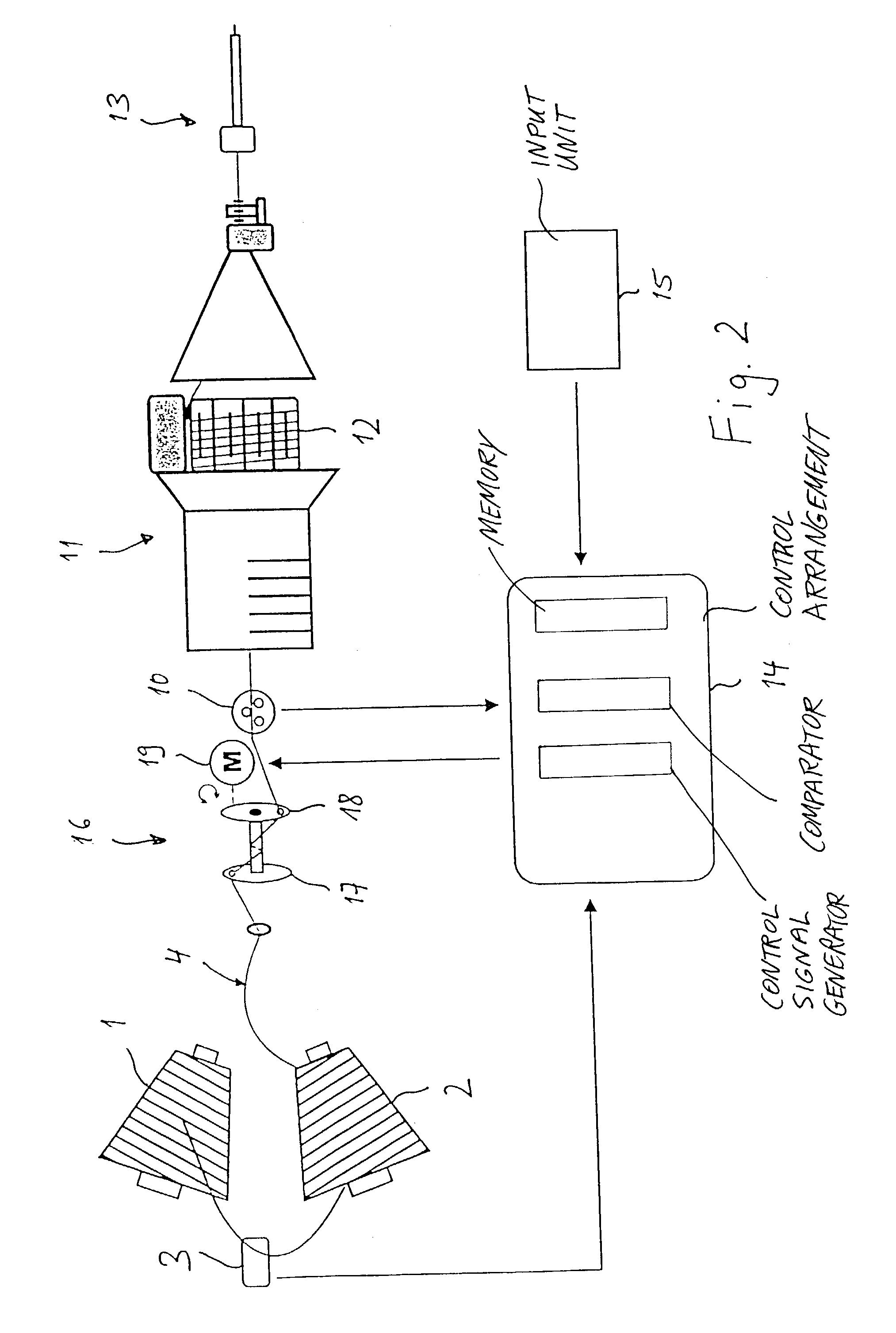 Method and apparatus for variably braking the weft thread between a supply spool and a thread store in a loom