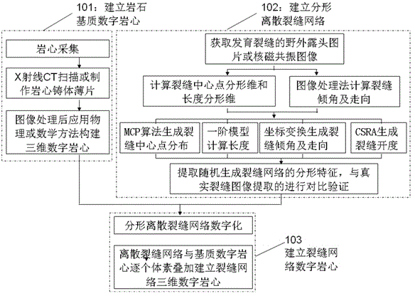 Fracture network 3D digital core modeling method