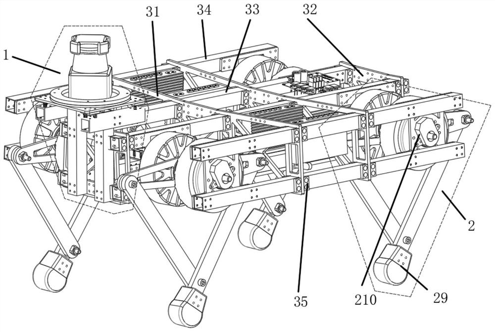 Eight-degree-of-freedom disc type brushless motor driven quadruped robot