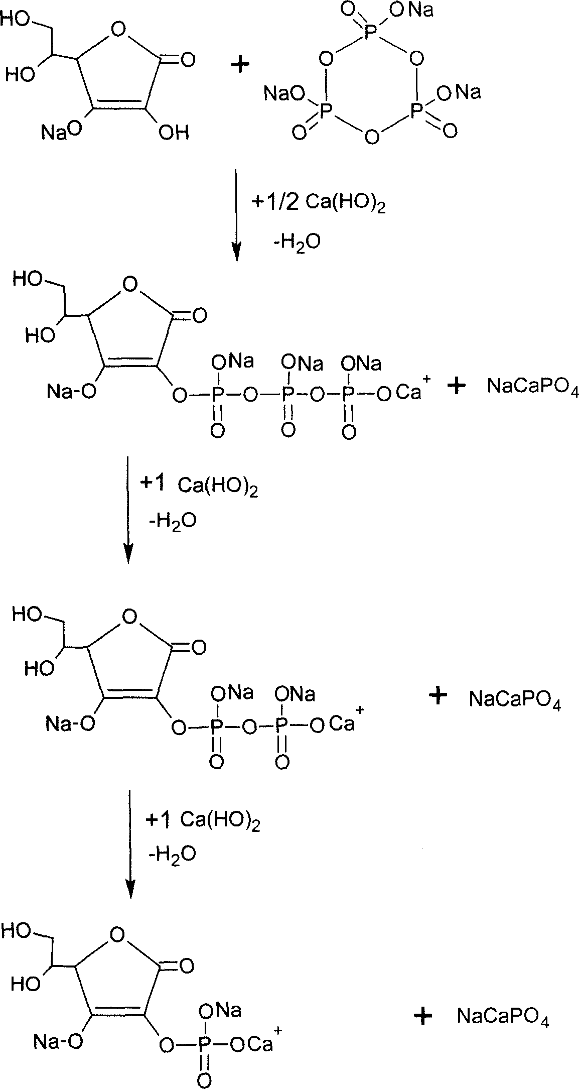 Method for preparing L-ascorbic acid-2-phosphate ester and salt