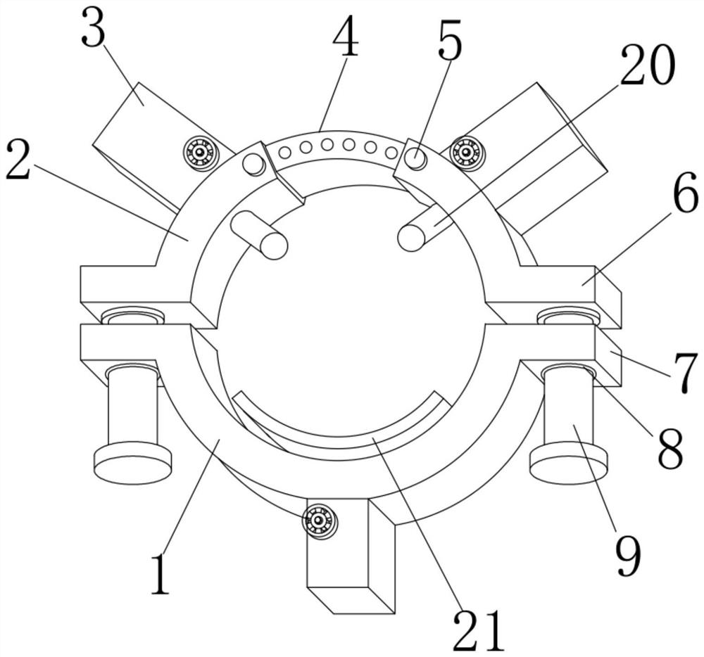 Clamping device for automatic equipment part machining