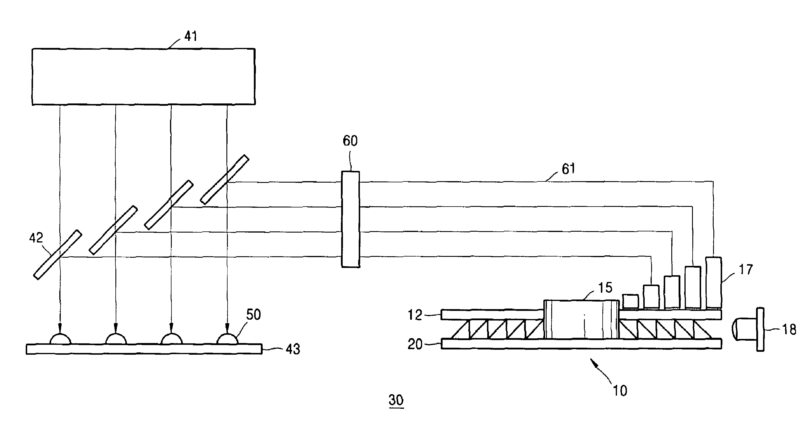 Optical detection apparatus for multi-channel multi-color measurement and multi-channel sample analyzer employing the same