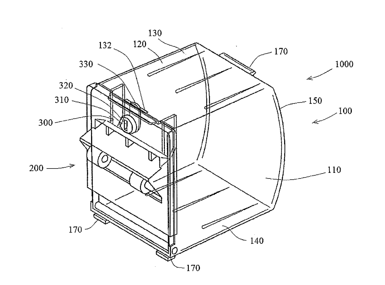 Ticket dispenser with insert