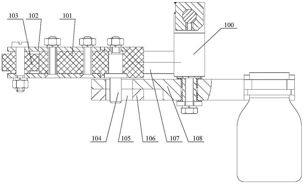 Bottle clamping mechanical arm