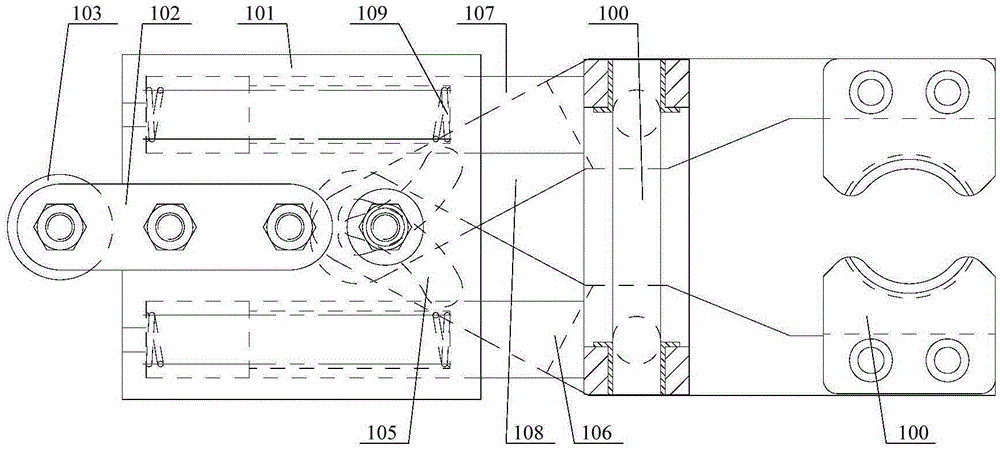 Bottle clamping mechanical arm