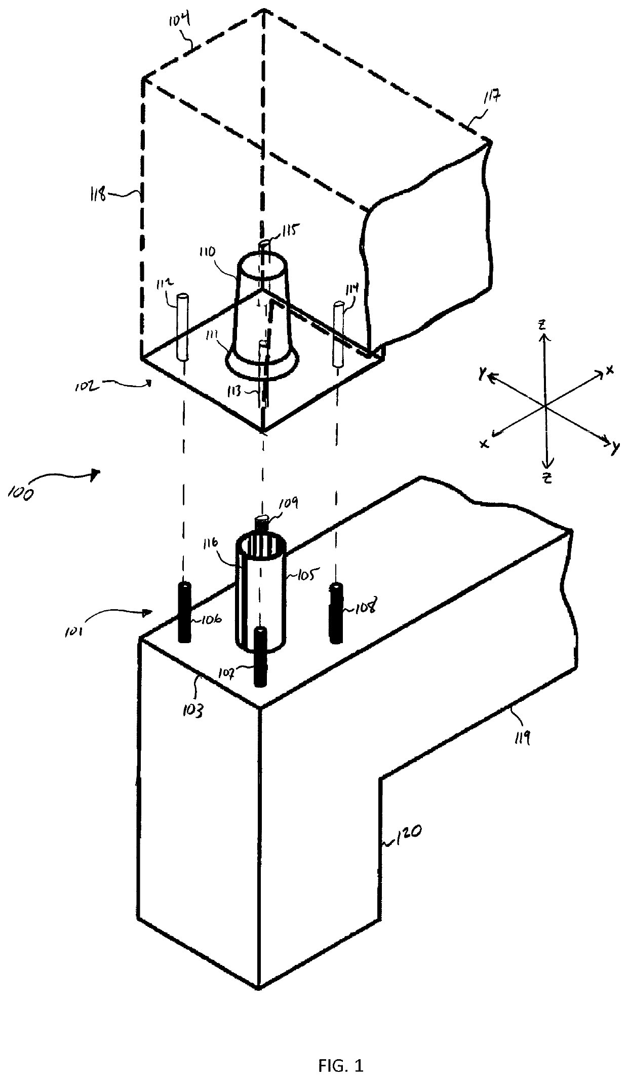 Self-bracing, two-way moment frame precast system for industrial support structure and method of utilizing same