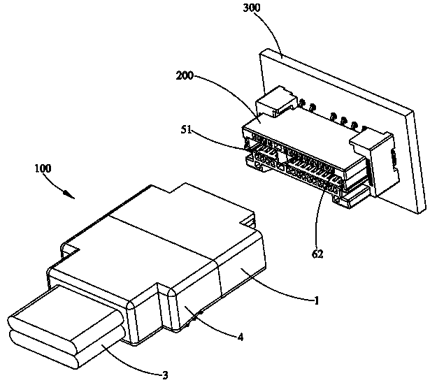 Plug connector and electric connector combination