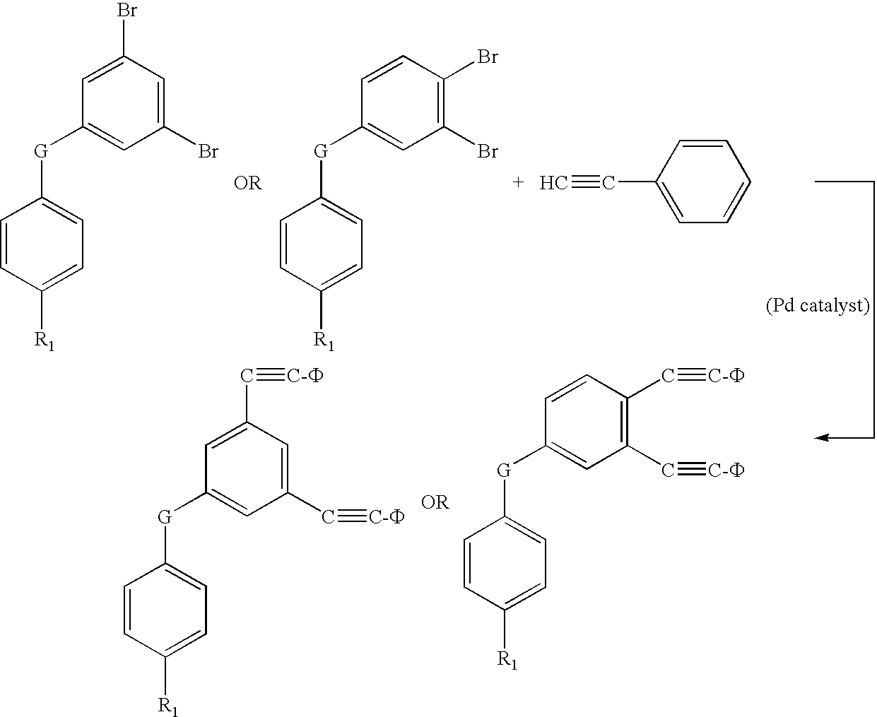 Oligomers with di-phenylethynyl endcaps