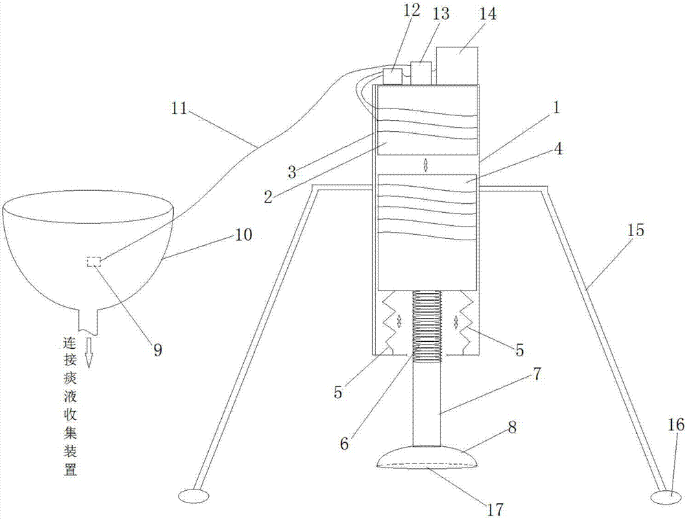 Lung-heat clearing and sputum eliminating device for respiratory medicine department