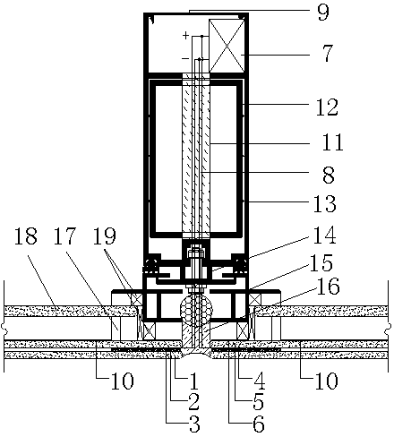 Connecting structure for LED (light-emitting diode) light strip efficacy high-efficiency conversion hollow glass curtain walls