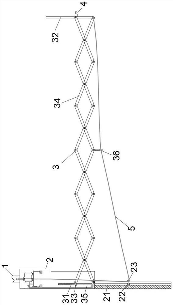 Shear fork telescopic type surface drilling water jet coal mining nozzle device and use method