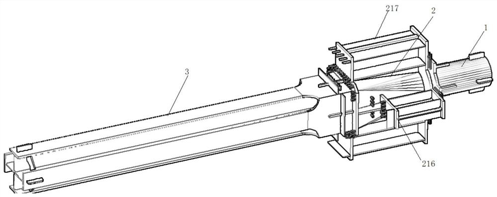 Steel column with cross-shaped connecting section connected with round pipe and working method thereof