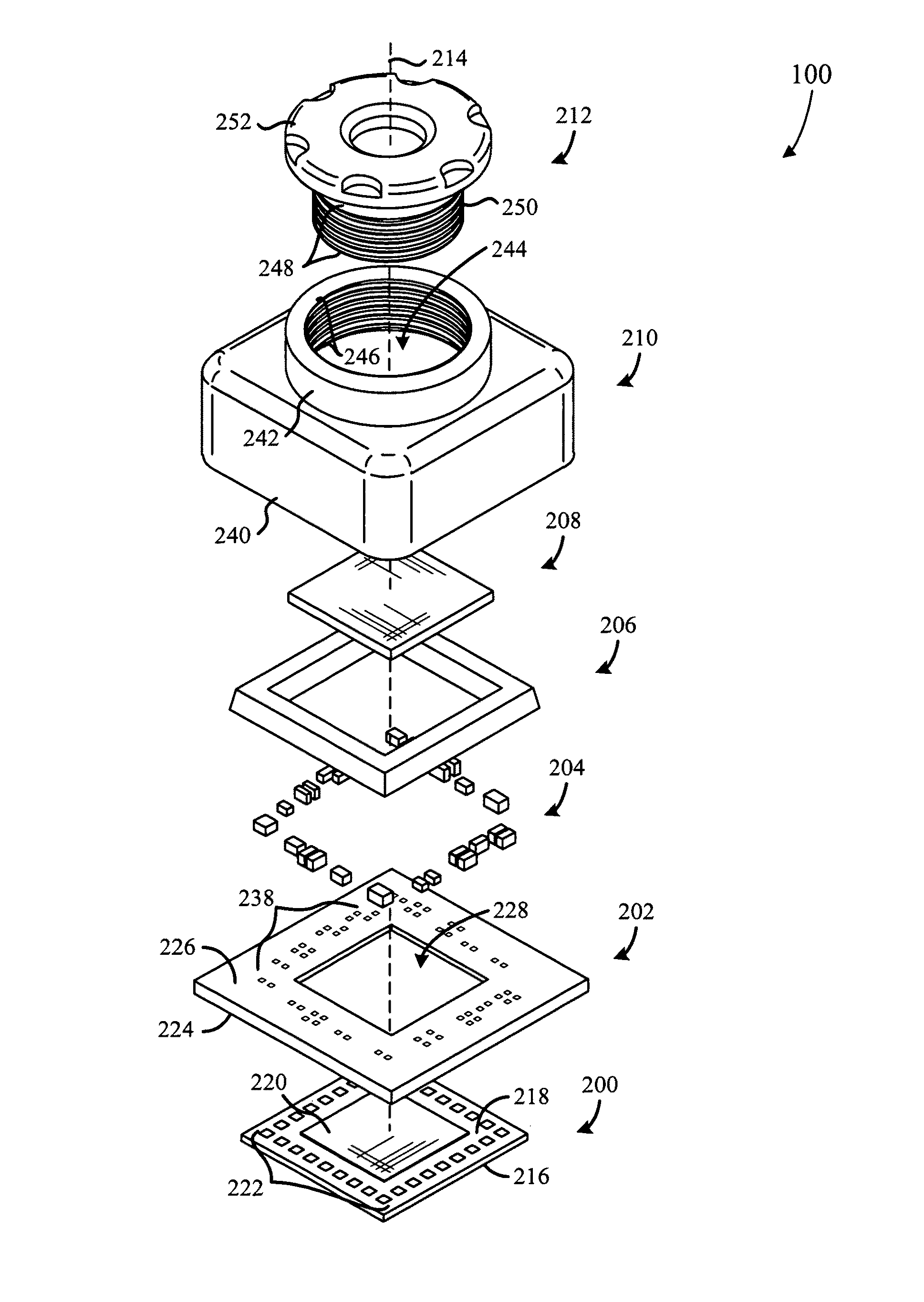 Camera module with molded tape flip chip imager mount and method of manufacture