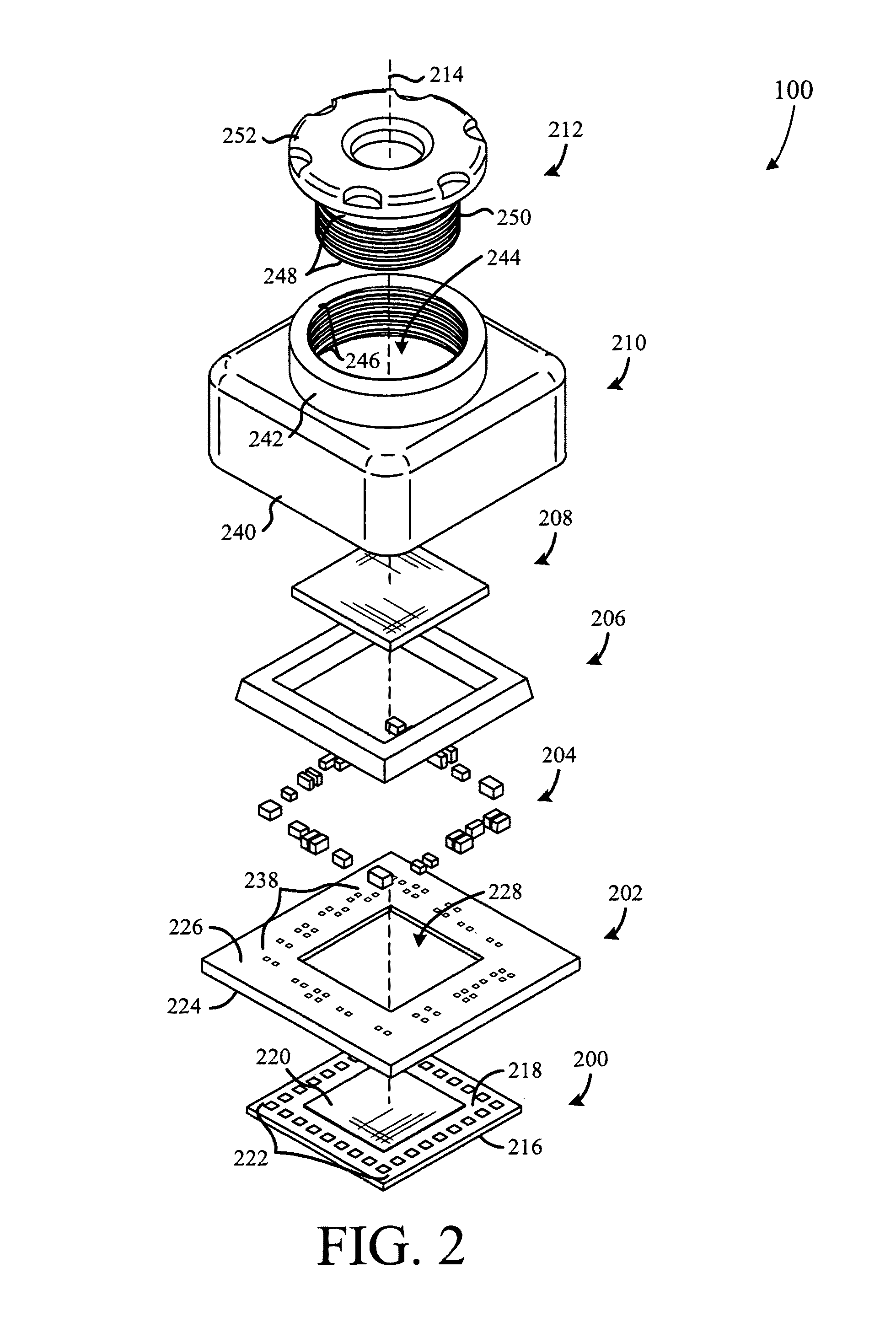 Camera module with molded tape flip chip imager mount and method of manufacture