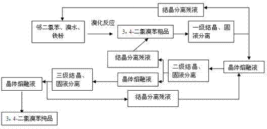 Method for preparing 3,4-dichloro bromobenzene