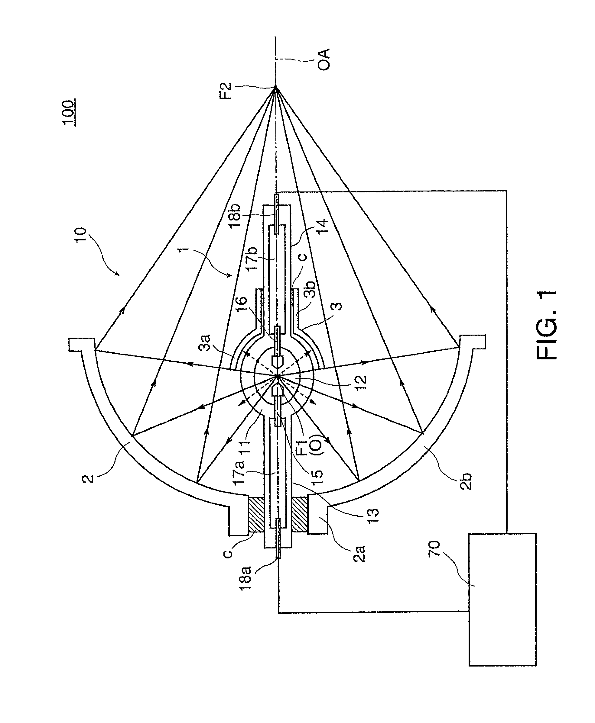 Light source and projector