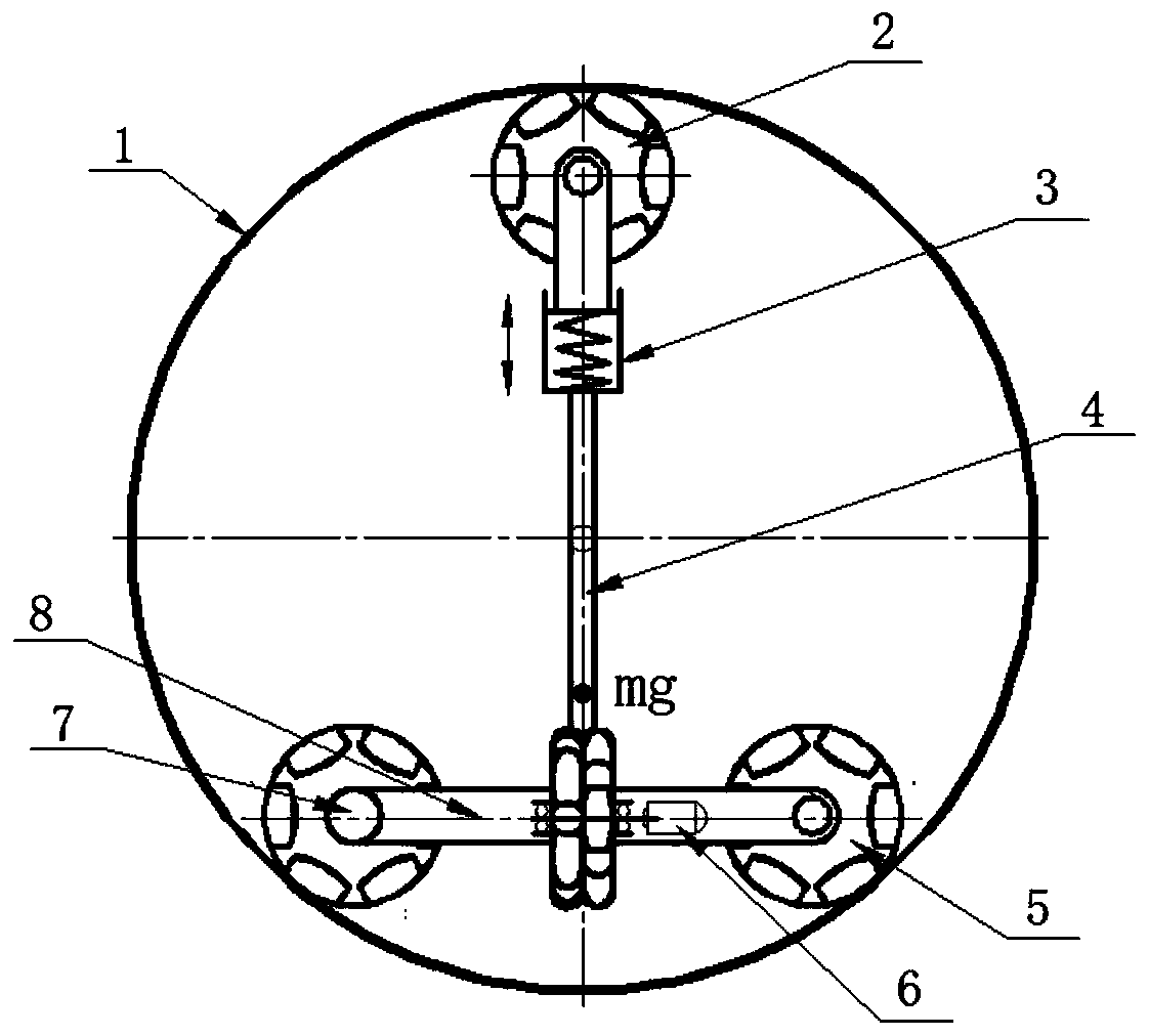 Double-power four-wheel-drive five-omnidirectional-wheel heavy-load spherical robot