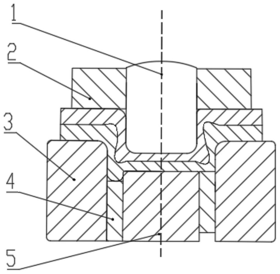 Metal plate non-riveting connection forming die and method