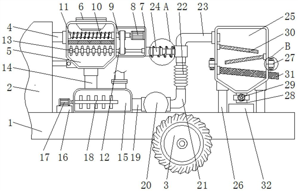 Using method of agricultural straw smashing and returning device