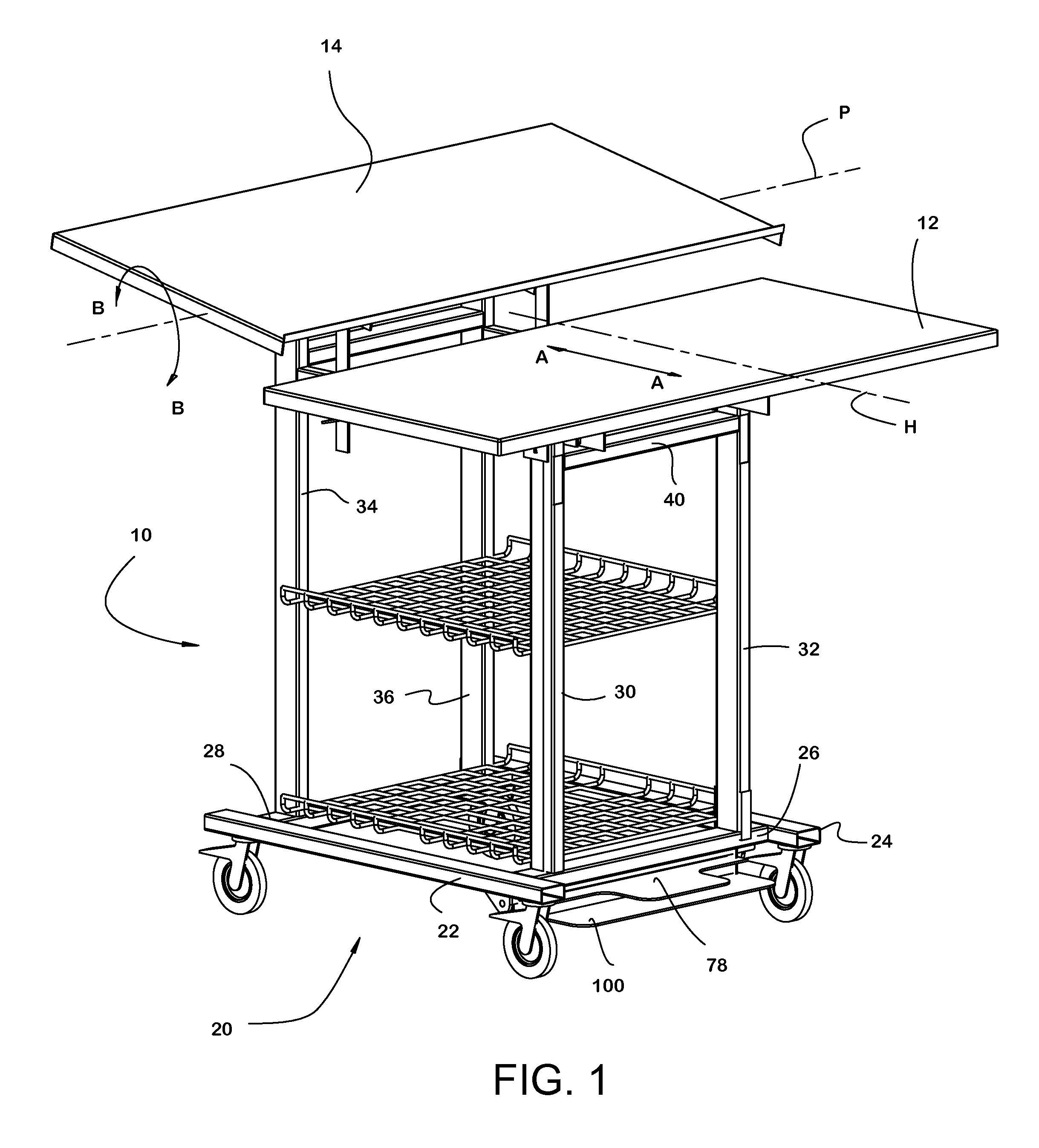 Adjustable bi-level surgical accessory table