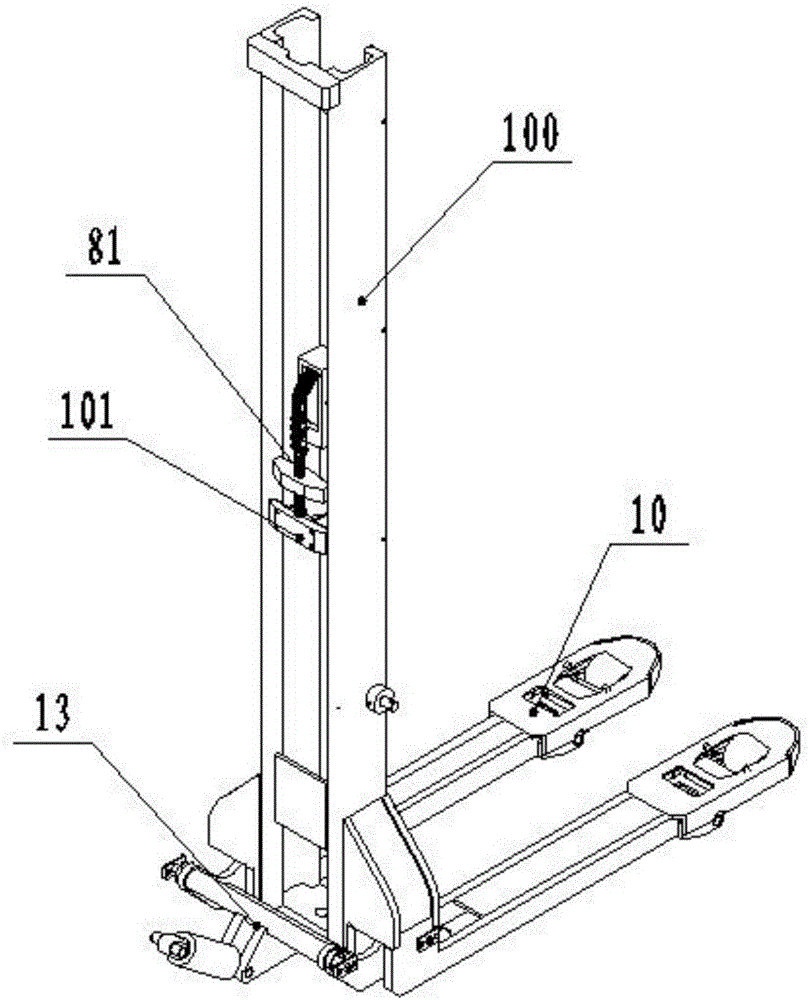 Double-raising pallet fork truck