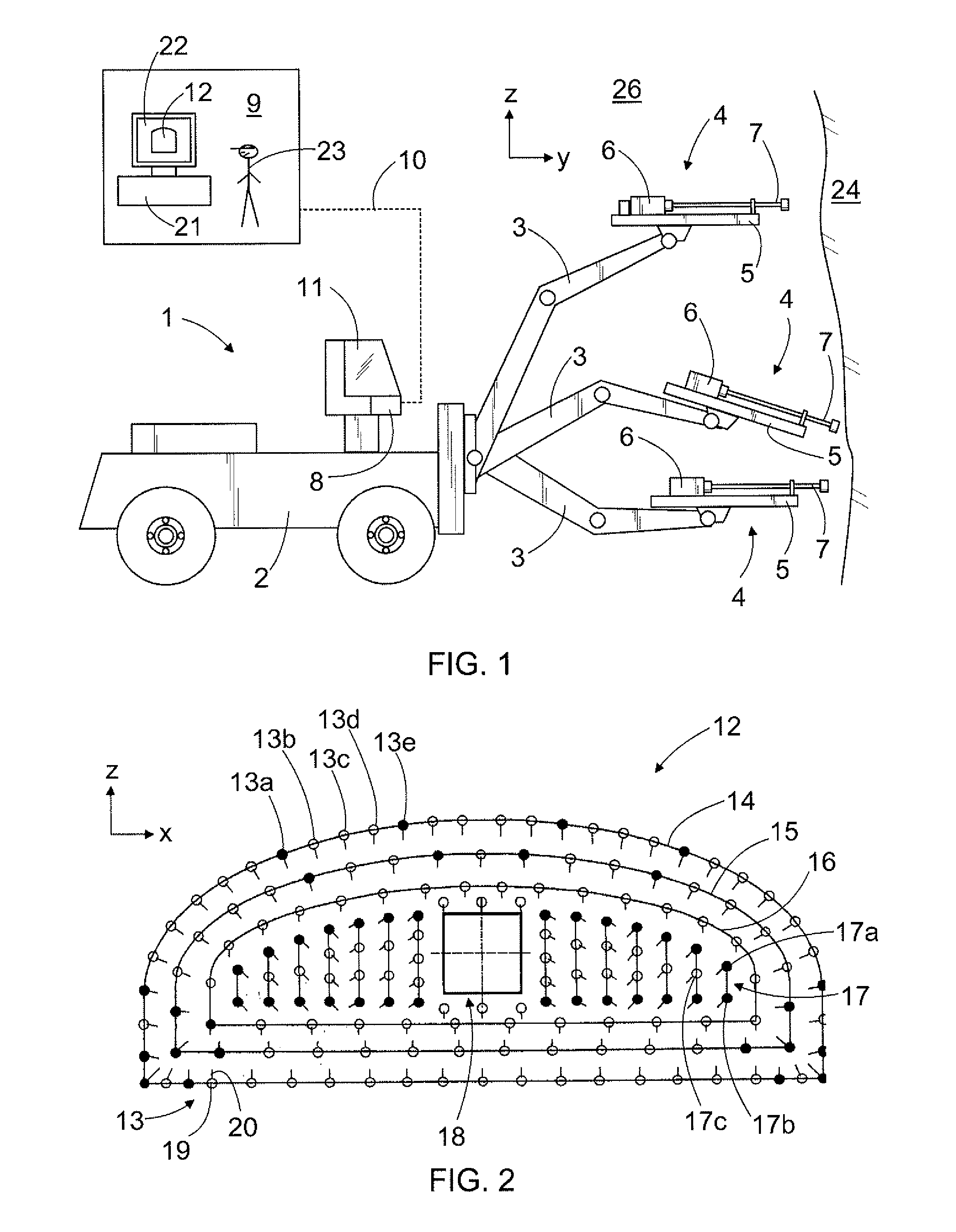 Designing drilling pattern for excavating rock cavern